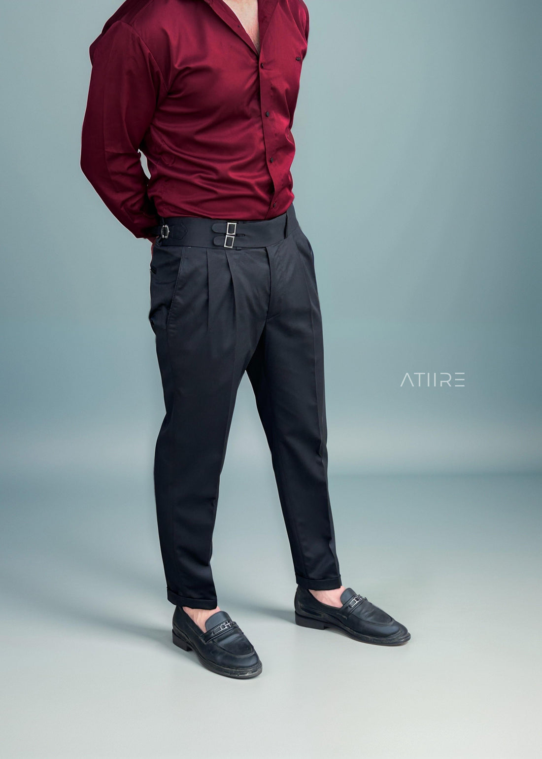 DUSK DOUBLE PLEATED BUCKLE GURKHA PANTS BY ATIIRE